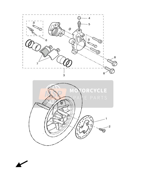 Yamaha EW50 SLIDER 2002 Pinza freno anteriore per un 2002 Yamaha EW50 SLIDER